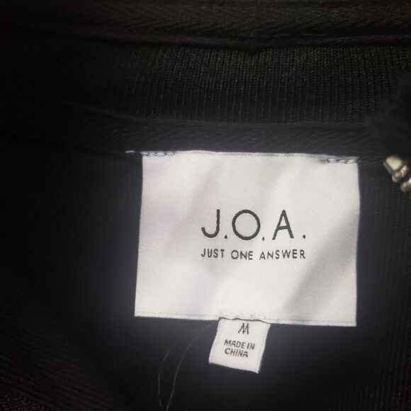 JOA BLACK Pullover 1/4 Zip Womens SZ MED Black RUFFLED SLEEVE/NECK HHH - Picture 4 of 4